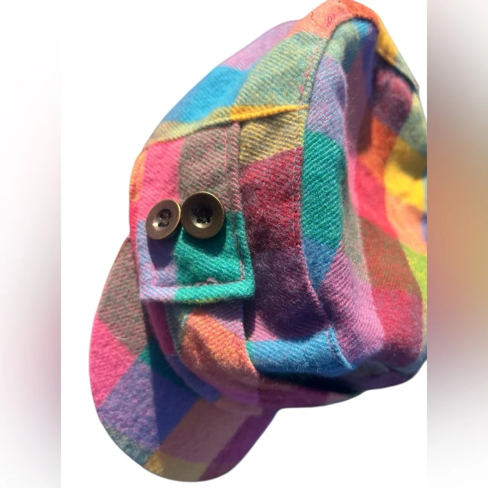 D&Y Colorful Rainbow Plaid Newsboy Children’s Hat-Retro Festival Hat